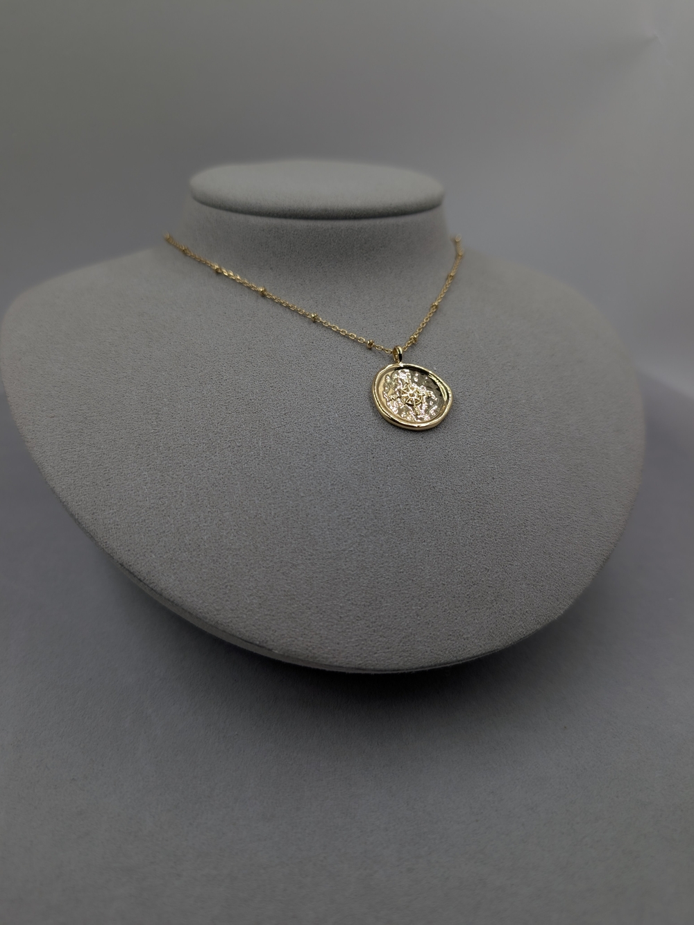 Gorjana Compass Coin Necklace 18K Gold Plated Celestial | M154 - Picture 3 of 9